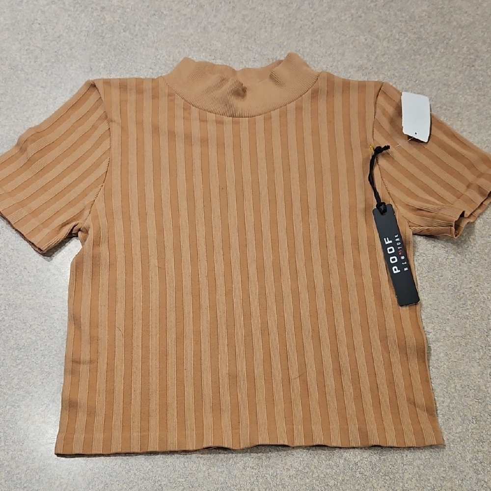 Poof! Kids Tan Striped Top